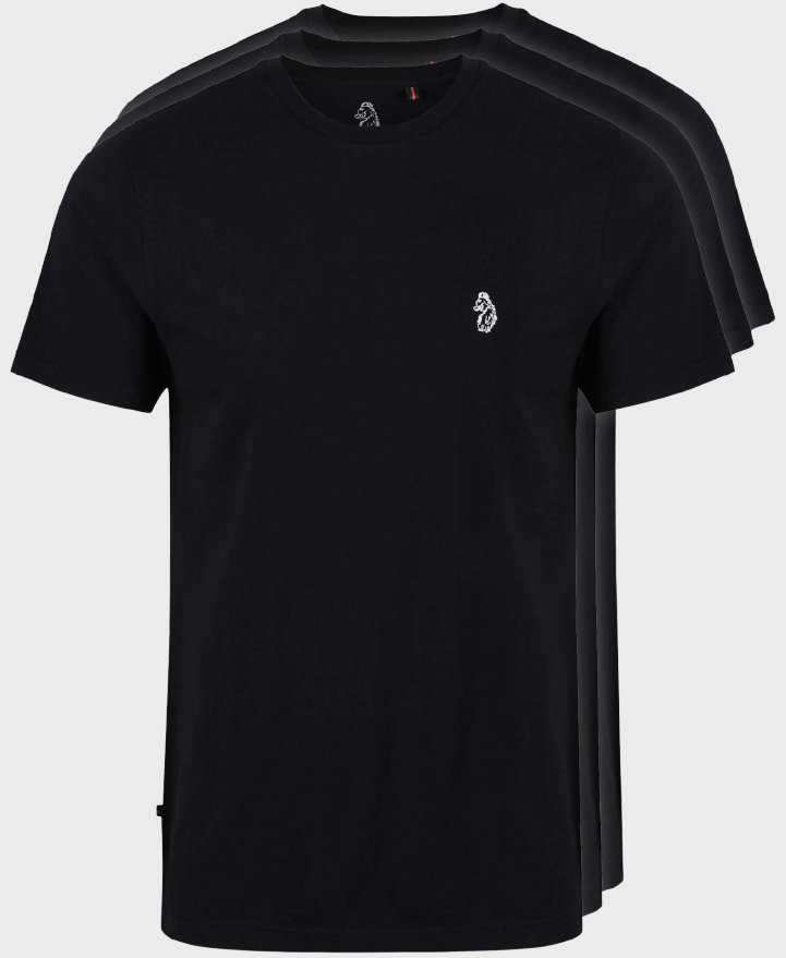 Luke 1977 3 Pack Johnys Crew Tee Black