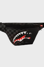 Sprayground B7484 Unfinished Shark Crossbody Bag Black/Charcoal