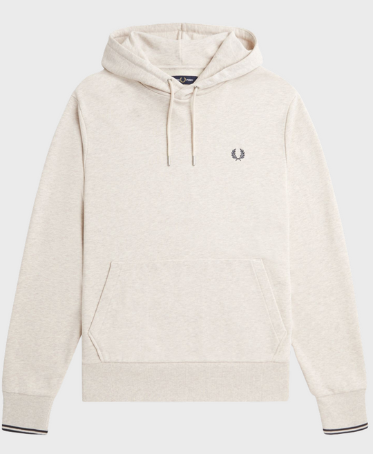 Fred Perry M2643 Tipped Hoodie W50 Porridge Marl/Anchor Grey