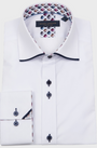 Guide London LS77006 Tipped Shirt White/Navy