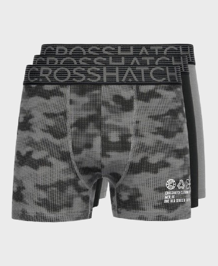 Crosshatch Guillemot 3PK Boxer Shorts Black