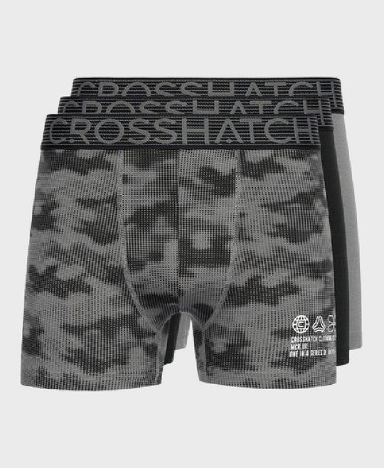 Crosshatch Guillemot 3PK Boxer Shorts Black