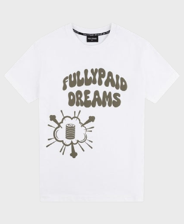Fully Paid Dreams T-shirt White/Khaki