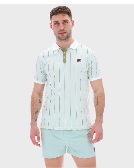 Fila Brett Stripe Polo Shirt Srfspry/Wht/Mssstn