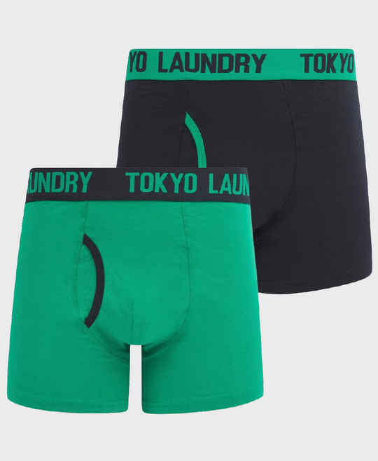 Tokyo Laundry Budworth Boxers (2 Pack) - Sky Captain Navy/Deep Green