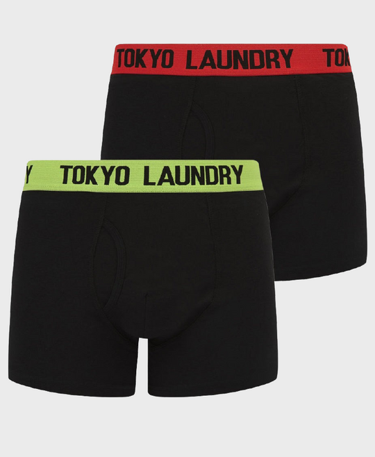 Toyko Laundry Marthem 3 Boxers (2 Pack) - Poppy Red/Opaline Green