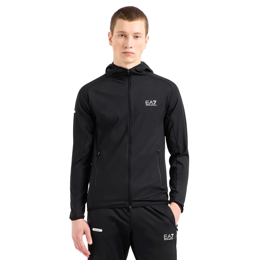 EA7 EMPORIO ARMANI 7M000047 ZIP THRU HOODIE BLACK