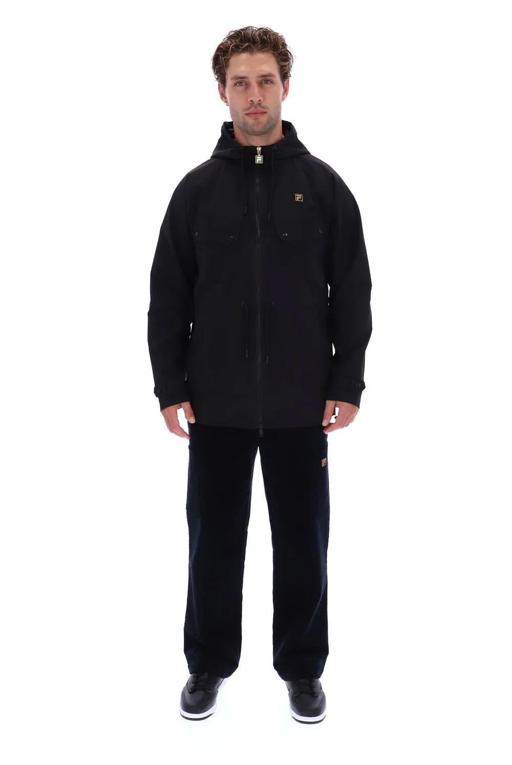 Fila FW26MG024 Fabroni Hooded Parka Chest Pockets W/ Bamboo Badge 001 - Black