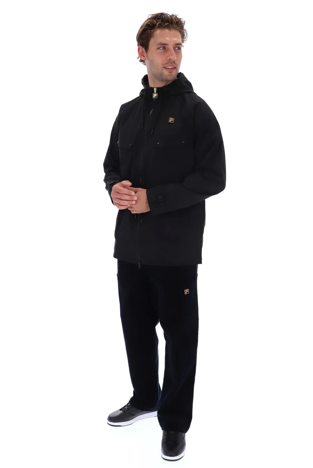 Fila FW26MG024 Fabroni Hooded Parka Chest Pockets W/ Bamboo Badge 001 - Black