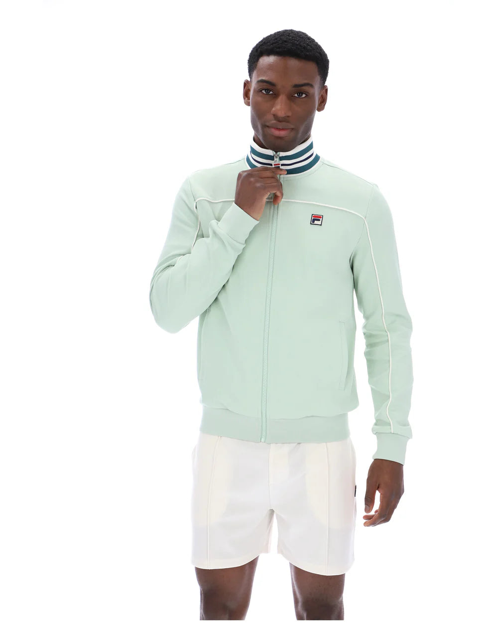 Fila SS26MH007 Federico Tipped Neck Track Jacket - Surf Spray