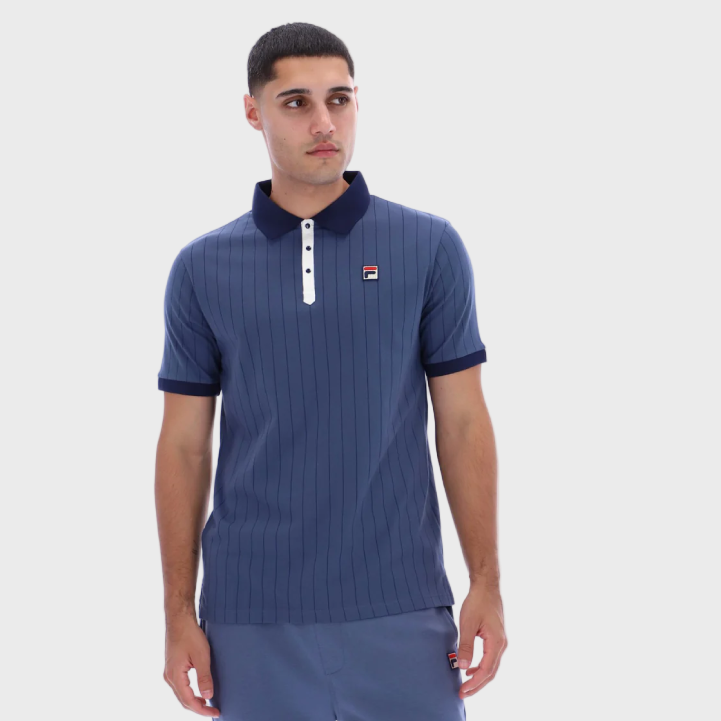 FILA BB1 Classic Vintage Striped Polo - Vintage Indigo/Gardenia/FILA Navy