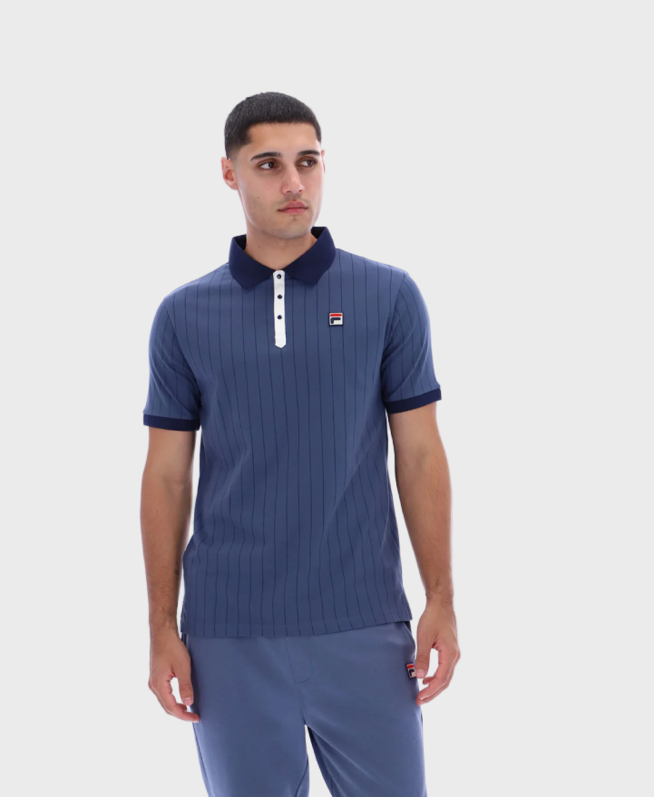 FILA BB1 Classic Vintage Striped Polo - Vintage Indigo/Gardenia/FILA Navy