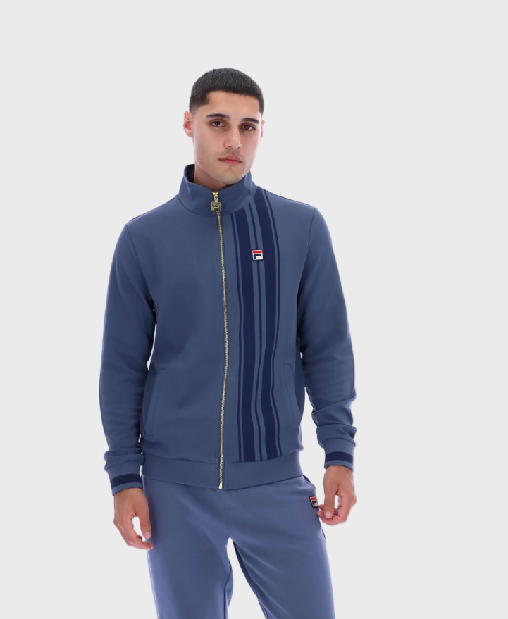 FILA Dante Printed Stripe Track Top - Vintage Indigo/Fila Navy