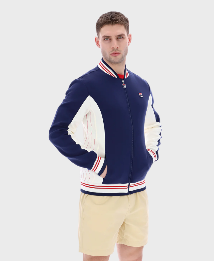 FILA Settanta Baseball Track Jacket - Peacoat/Gardenia/FILA Red