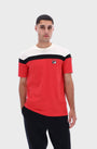 Fila Aiden Cut & Sew T-Shirt - Fila Red/Gardenia/Black