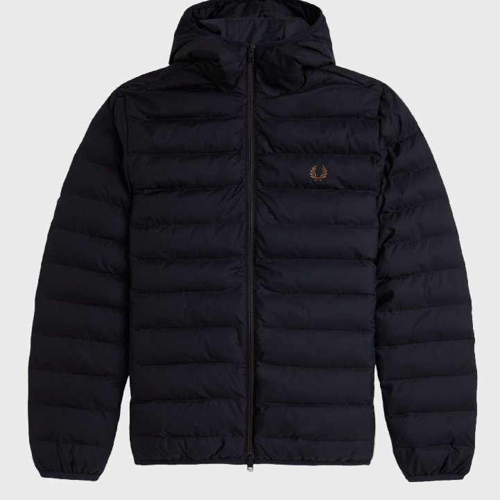Fred Perry J8553 Hooded Insulated Jacket 184 Black