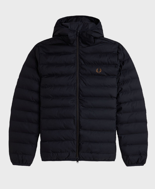 Fred Perry J8553 Hooded Insulated Jacket 184 Black
