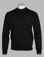 Fred Perry M7535 Crewneck Sweatshirt W54 - Black/Ecru/Laurel Wreath Green