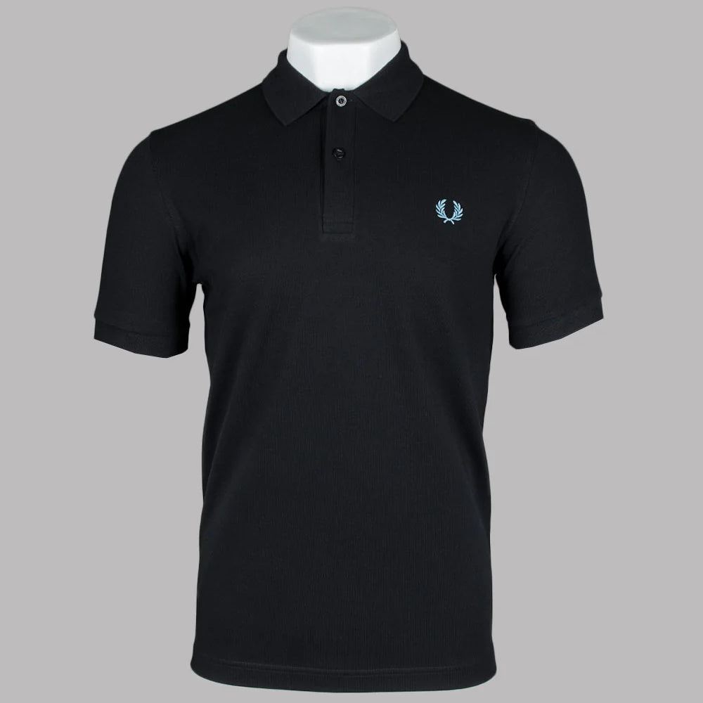 FRED PERRY M6000 PLAIN FRED PERRY POLO SHIRT V43 BLACK/OCEAN