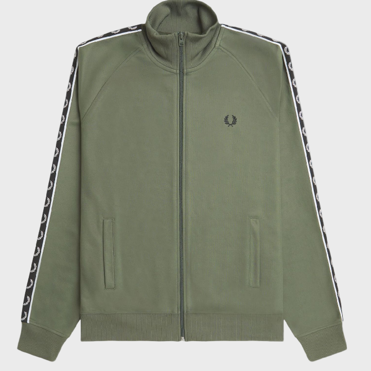 Fred Perry J4620 Taped Track Jacket Z50 Laurel Wreath Green/Black