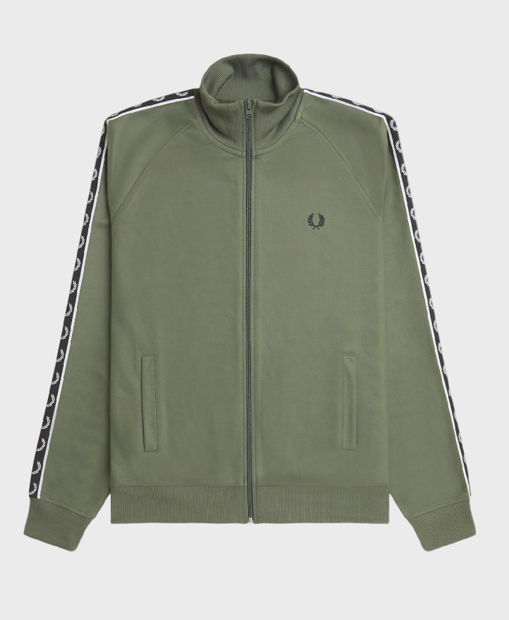 Fred Perry J4620 Taped Track Jacket Z50 Laurel Wreath Green/Black