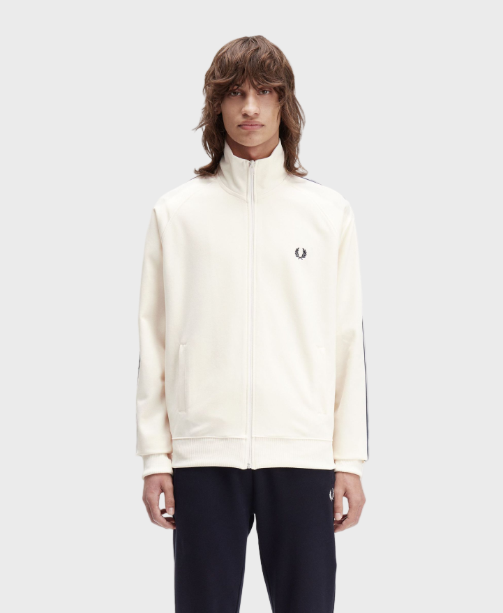 Fred Perry J5557 Contast Taped Track Jacket - Z29 Ecru/Navy