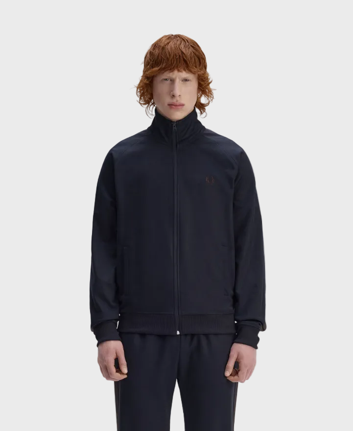 Fred Perry J5557 Contrast Tape Track Jacket - 40A Navy / Burnt Tobacco