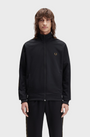 Fred Perry J5557 Contrast Taped Track Jacket - S77 Black / Shaded Stone