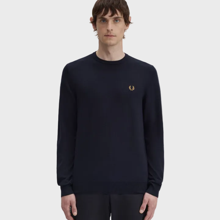 Fred Perry K9601 Classic Crew Neck Jumper - 795 Navy