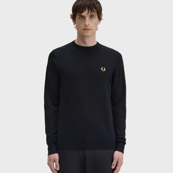 Fred Perry K9601 Classic Crew Neck Sweatshirt - 198 Black
