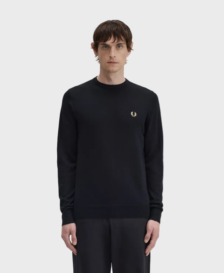Fred Perry K9601 Classic Crew Neck Sweatshirt - 198 Black