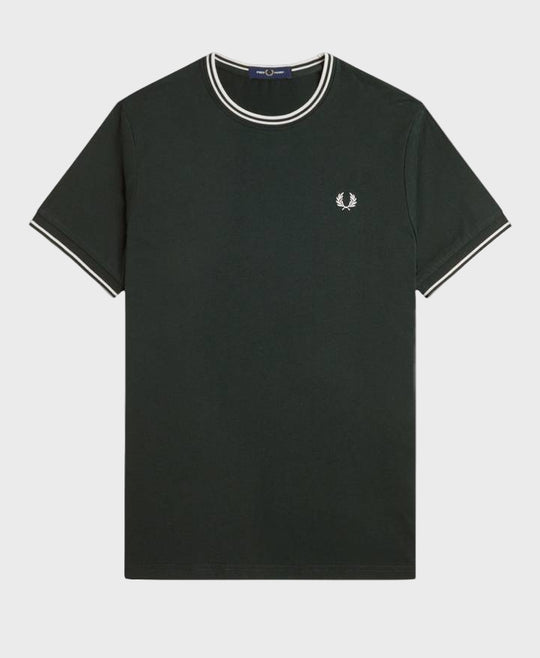Fred Perry M1588V Twin Tipped T-Shirt T50 Night Green/Snow White