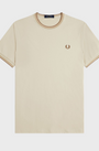 Fred Perry M1588V Twin Tipped T-Shirt Z53 Oatmeal/Warm Stone