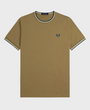 Fred Perry M1588V Twin Tipped T-Shirt Z60 Shadestone/Ecru