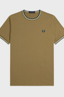Fred Perry M1588V Twin Tipped T-Shirt Z60 Shadestone/Ecru