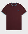 Fred Perry M1588V Twin Tipped T-Shirt Z63 Oxblood/Ecru