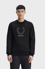 Fred Perry M1769 Outline Laurel Wreath Sweatshirt - 102 Black
