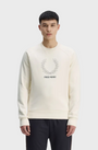 Fred Perry M1769 Outline Laurel Wreath Sweatshirt - 560 Ecru