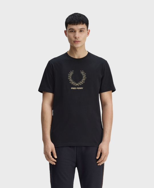Fred Perry M1775 Outline Laurel Wreath T-Shirt - 102 Black
