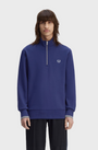 Fred Perry M3574 Half Zip Sweatshirt - 48A French Navy/Champion's Gold