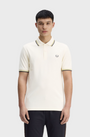 Fred Perry M3600 Twin Tipped Polo Shirt - 46A Ecru/Tennis Ball Yellow/Anchor Grey