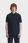 Fred Perry M3600 Twin Tipped Polo Shirt - 52A Navy/Warm Oat/Burnt Tobacco