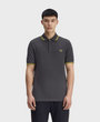 Fred Perry M3600 Twin Tipped Polo Shirt - 58A Anchor Grey/Tennis Ball Yellow/Tennis Ball Yellow