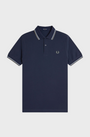Fred Perry M3600 Twin Tipped Polo Shirt - Z47 Dark Airforce/Light Ice
