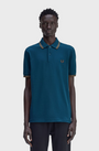Fred Perry M3600 Twin Tipped Polo Shirt - Z48 Dark Petrol / Shaded Stone
