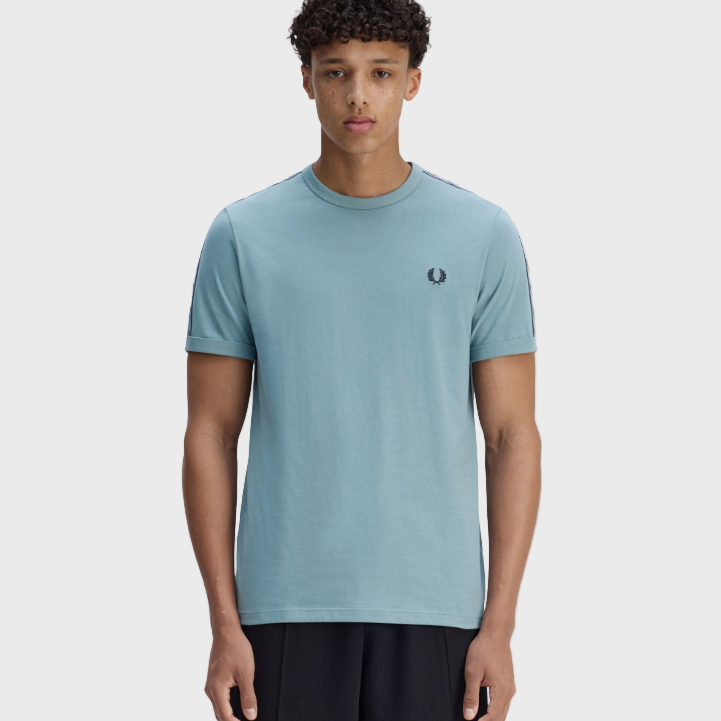 Fred Perry M4613 Contrast Tape Ringer T-Shirt - Z76 Stockport Blue/Navy