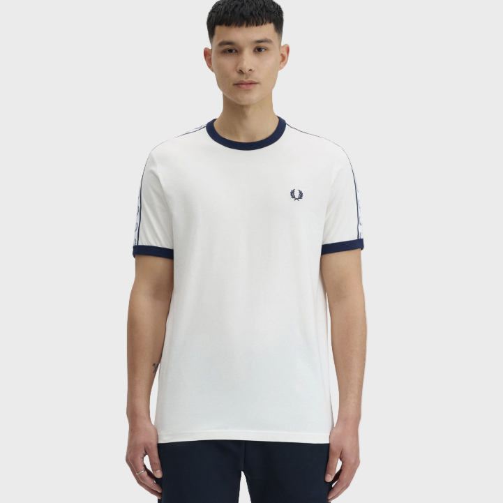 Fred Perry M4620 Taped Ringer T-Shirt - 129 Snow White