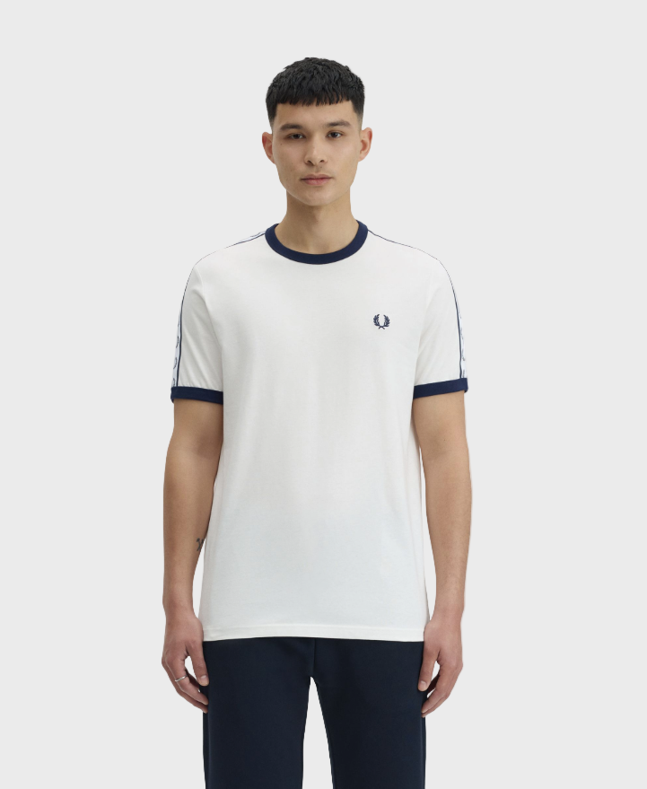 Fred Perry M4620 Taped Ringer T-Shirt - 129 Snow White