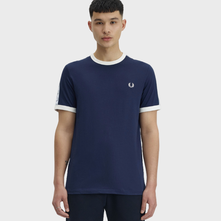 Fred Perry M4620 Taped Ringer T-Shirt - 266 Carbon Blue
