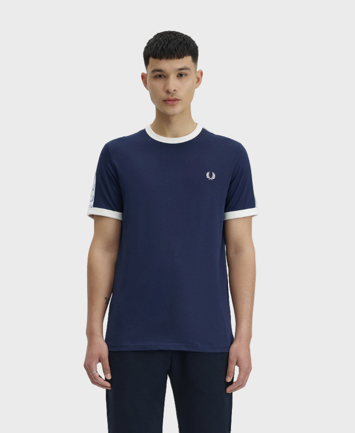 Fred Perry M4620 Taped Ringer T-Shirt - 266 Carbon Blue